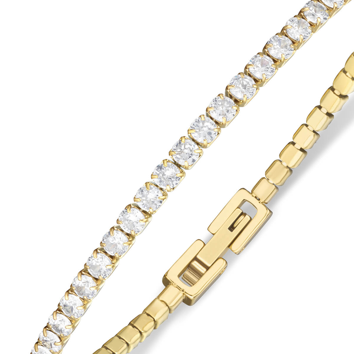 BERING Bracciale Tennis Oro Rosa Donne – Collezione Arctic Symphony, Acciaio Inossidabile E Zirconia Cubica – 646-37-190