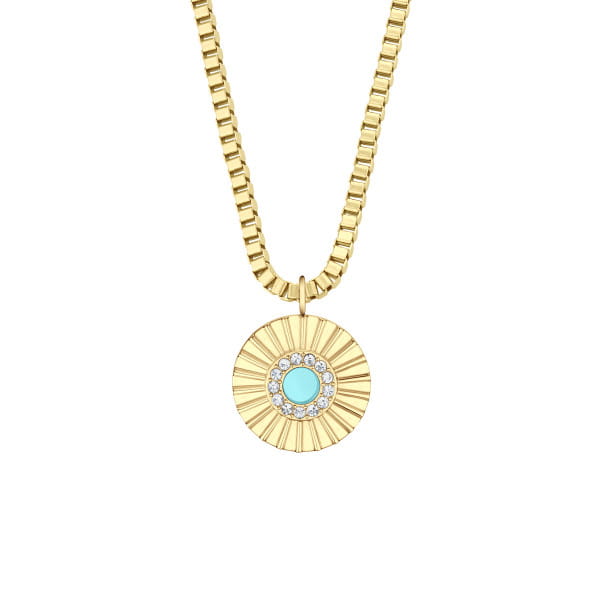 Arctic Flowers | polished gold | 465-765-Gold-ArcticBlue