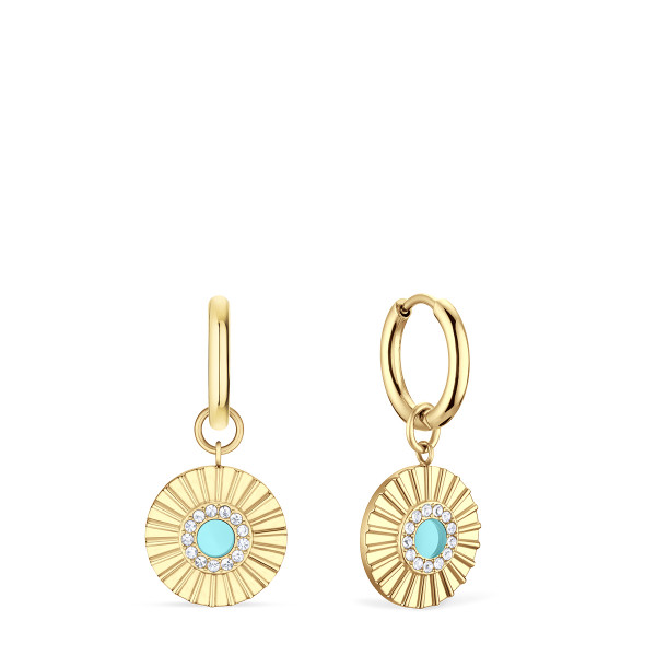 Arctic Flowers | polished gold | 465-765-Gold-ArcticBlue