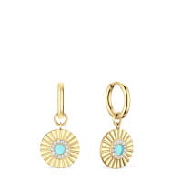 Arctic Flowers | polished gold | 465-765-Gold-ArcticBlue