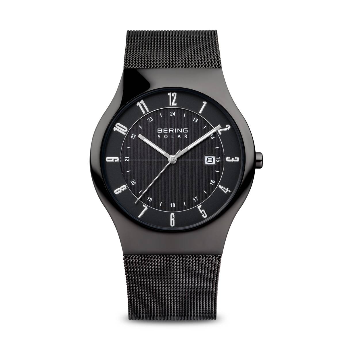 Bering Mens Solar Black Dial Watch, 40mm 14640-222