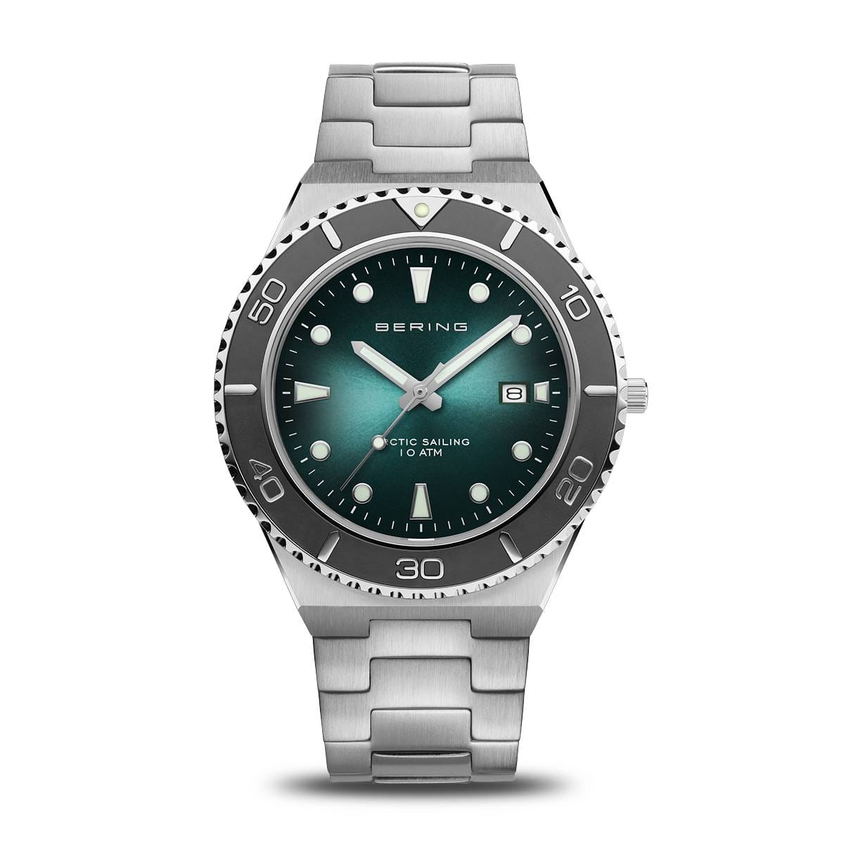 良品　BERING　33440-007-1 メンズ 白　クォーツ　腕時計 良品 BERING 33440-007-1 メンズ 白 クォーツ 腕時計