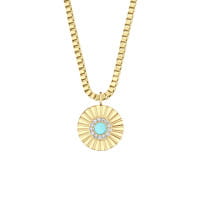 Arctic Flowers | polished gold | 465-765-Gold-ArcticBlue
