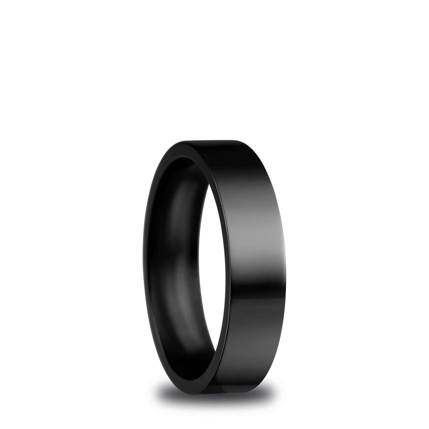 Steel band ring in black colour, glossy and smooth surface, 8 mm |  Jewellery Eshop EU