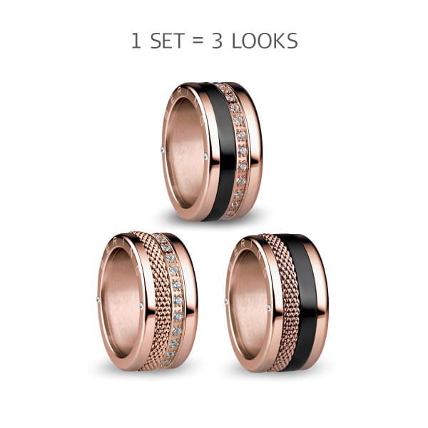 BERING Anello Da Donna Con Elementi Swarovski – Design Danese – Twist & Change – Pietre Incastonate